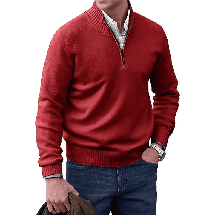 Tobi - benoit eleganter Kaschmirpullover mit Reißverschluss