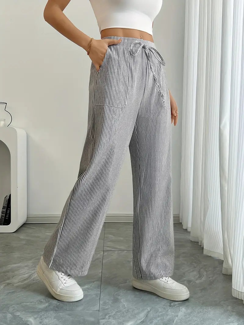 Alina – Elegante Gestreifte Hose Mit Taschen