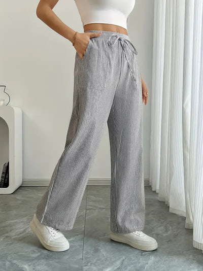 Alina – Elegante Gestreifte Hose Mit Taschen