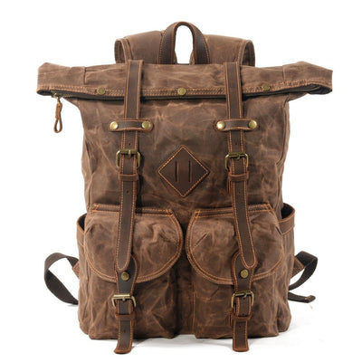 Lucrane | Herren Vintage Leinwand Hipster Rucksack | Draußen