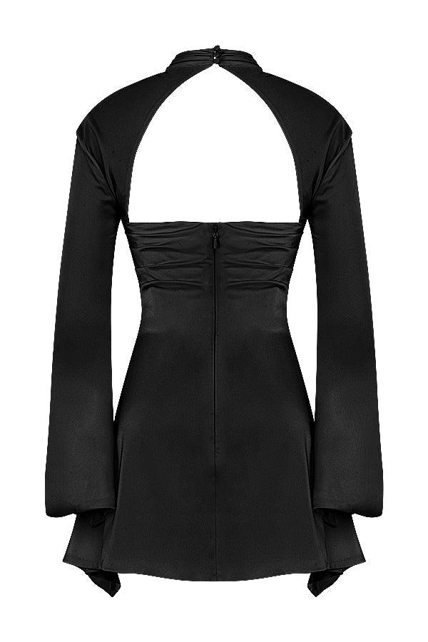 Valentina - cocktail Kleid mit Ausschneiden Ausschnitt und langen Ärmeln für a gewagte
