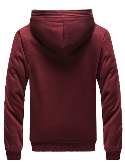 Winterwarme Fleece-Kapuzenjacke mit Reißverschluss
