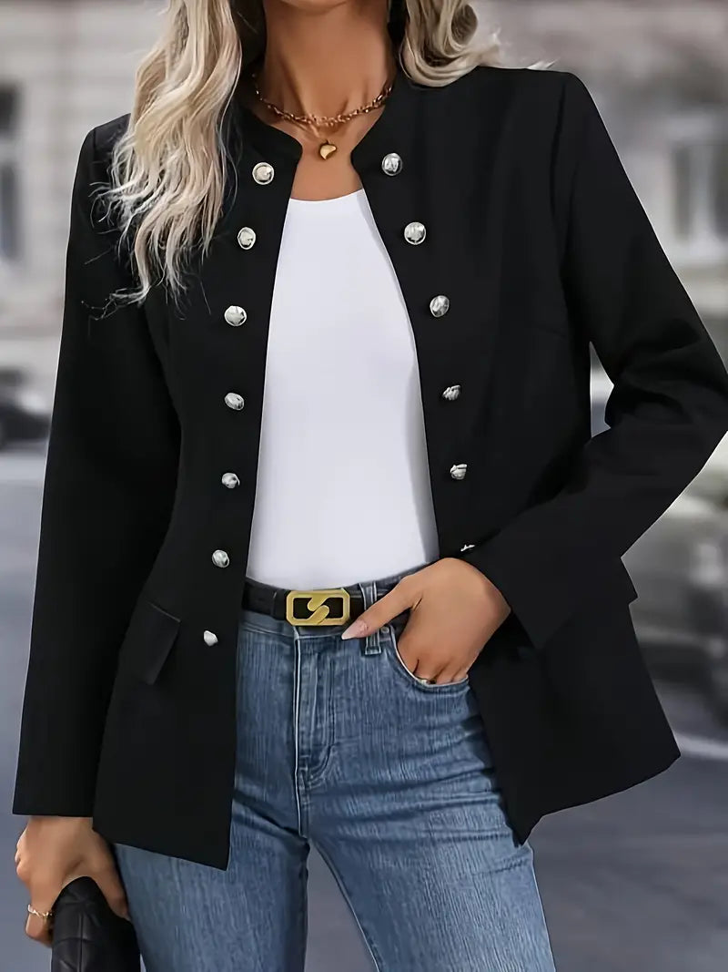 Marcie - Schlanke Freizeitjacke mit langen Ärmeln und doppelter Knopfreihe