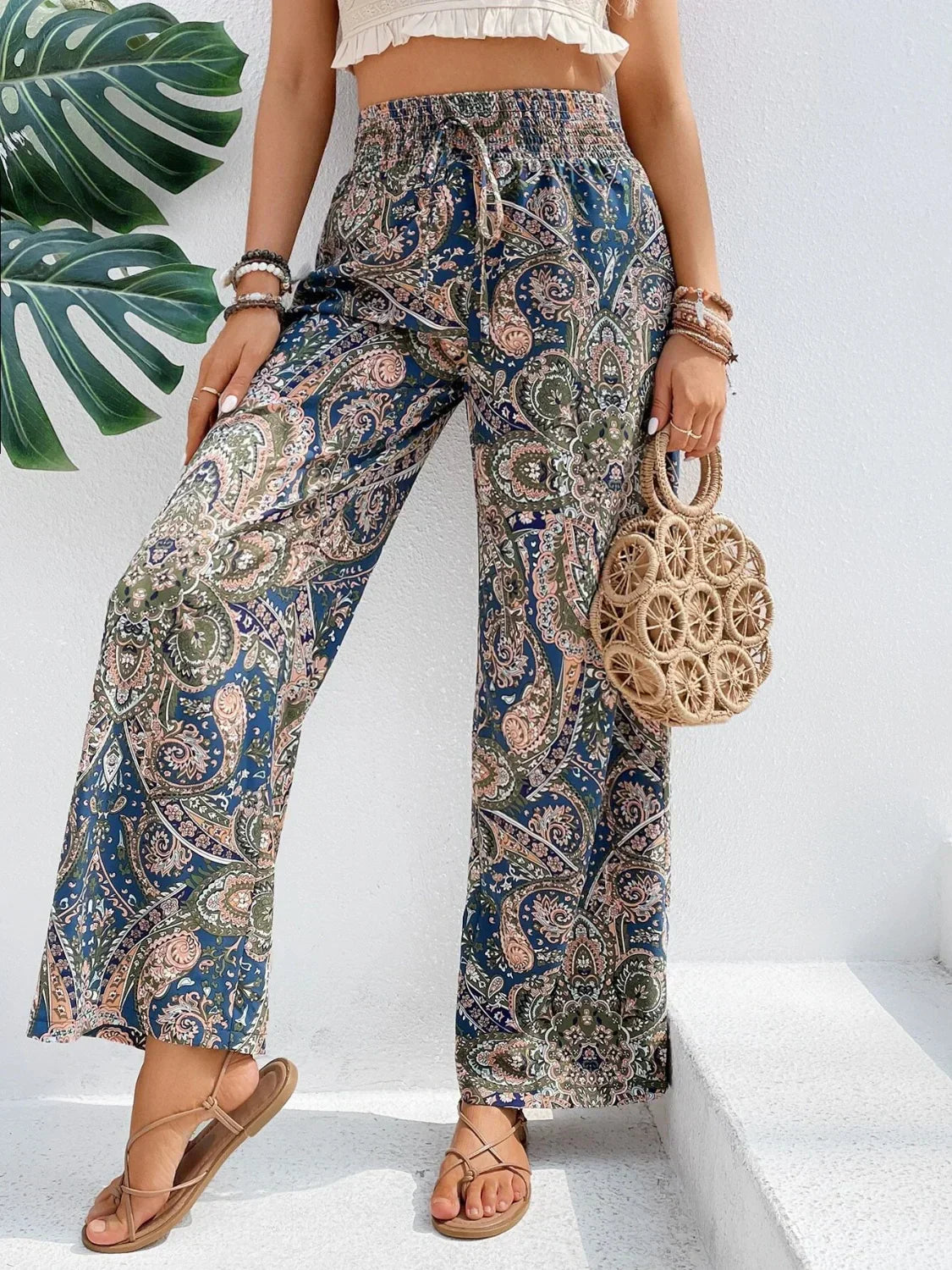Lauren - bedruckte Hose mit weitem Bein