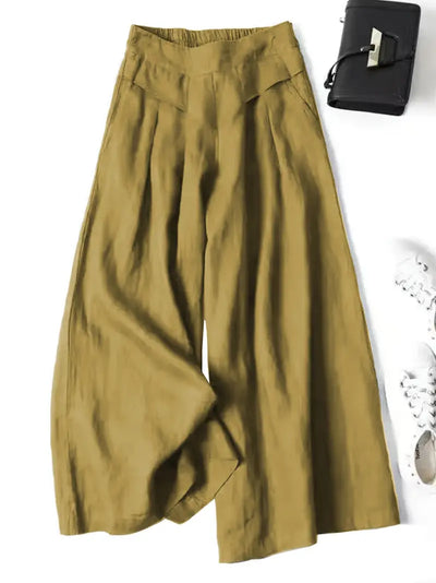 Anina - Weite Beine Leinen Hose