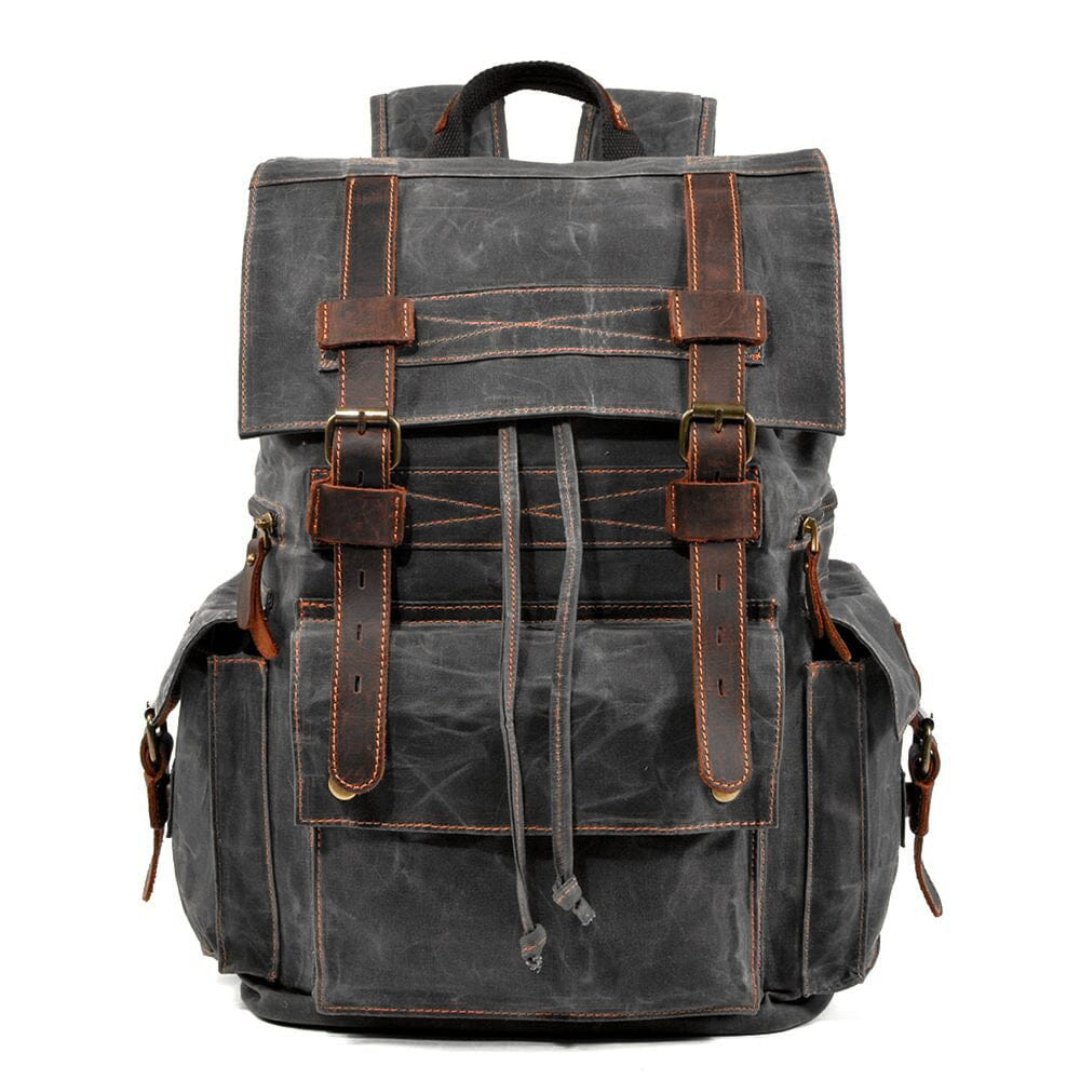 Lucalim | Herren Leinwand Schnallenverschluß Rucksack | Vintage
