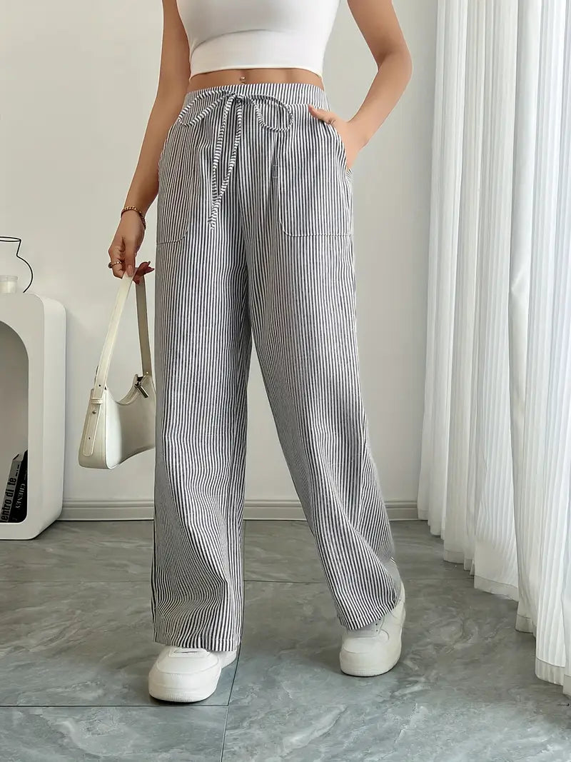 Alina – Elegante Gestreifte Hose Mit Taschen