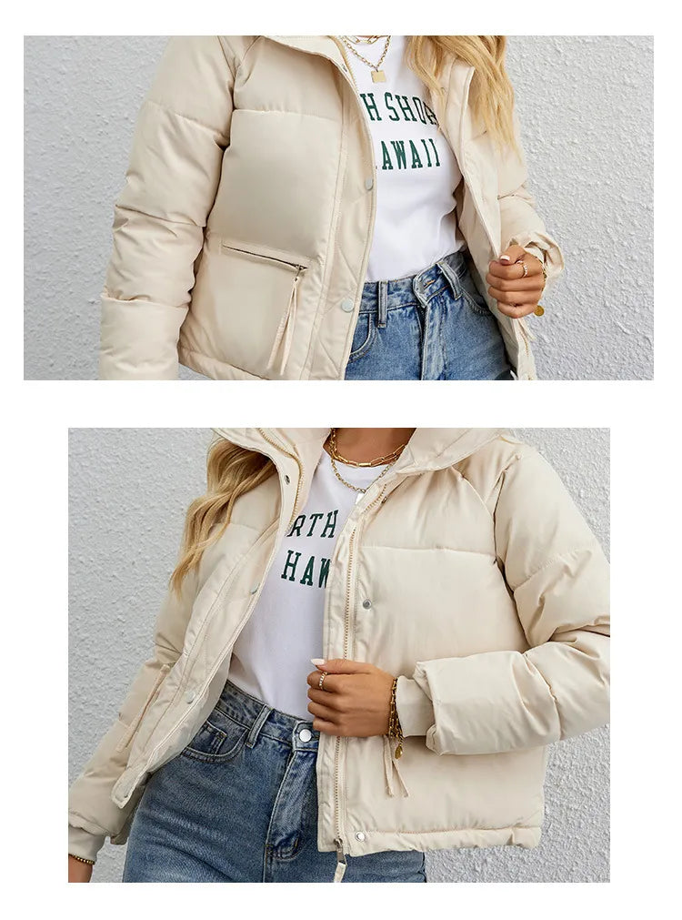 Briseis - kurze Pufferjacke mit langen Ärmeln