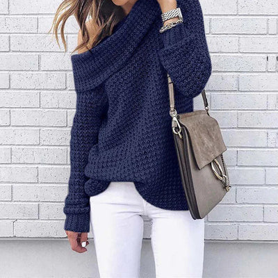Mila - gestrickter Off-Shoulder-Pullover mit lockerer Passform für einen lässigen und femininen Look