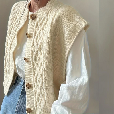 Odeila | Damen Knöpfe Unten Strickjacke | Ärmellos