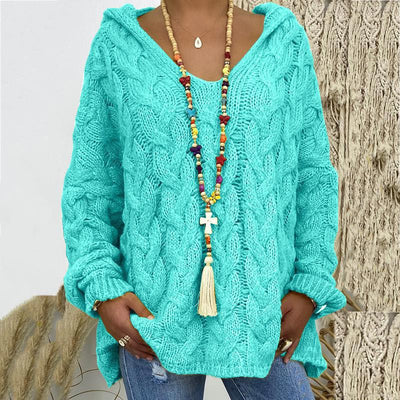 Fionnuala - Kapuzenpullover aus Zopfstrick für Frauen