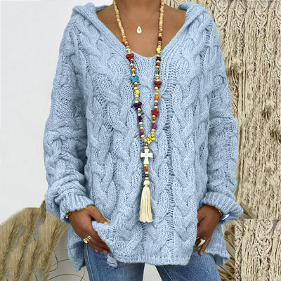 Fionnuala - Kapuzenpullover aus Zopfstrick für Frauen