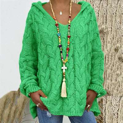 Fionnuala - Kapuzenpullover aus Zopfstrick für Frauen