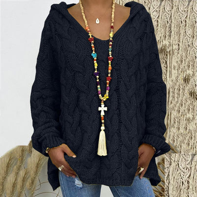 Fionnuala - Kapuzenpullover aus Zopfstrick für Frauen