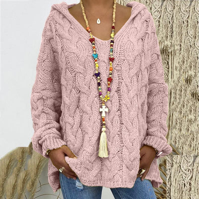 Fionnuala - Kapuzenpullover aus Zopfstrick für Frauen