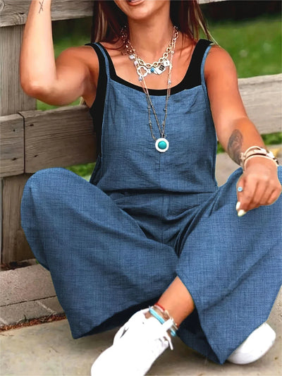 Annia – Lässige Latzhose Mit Weiten Beinen Und Taschen