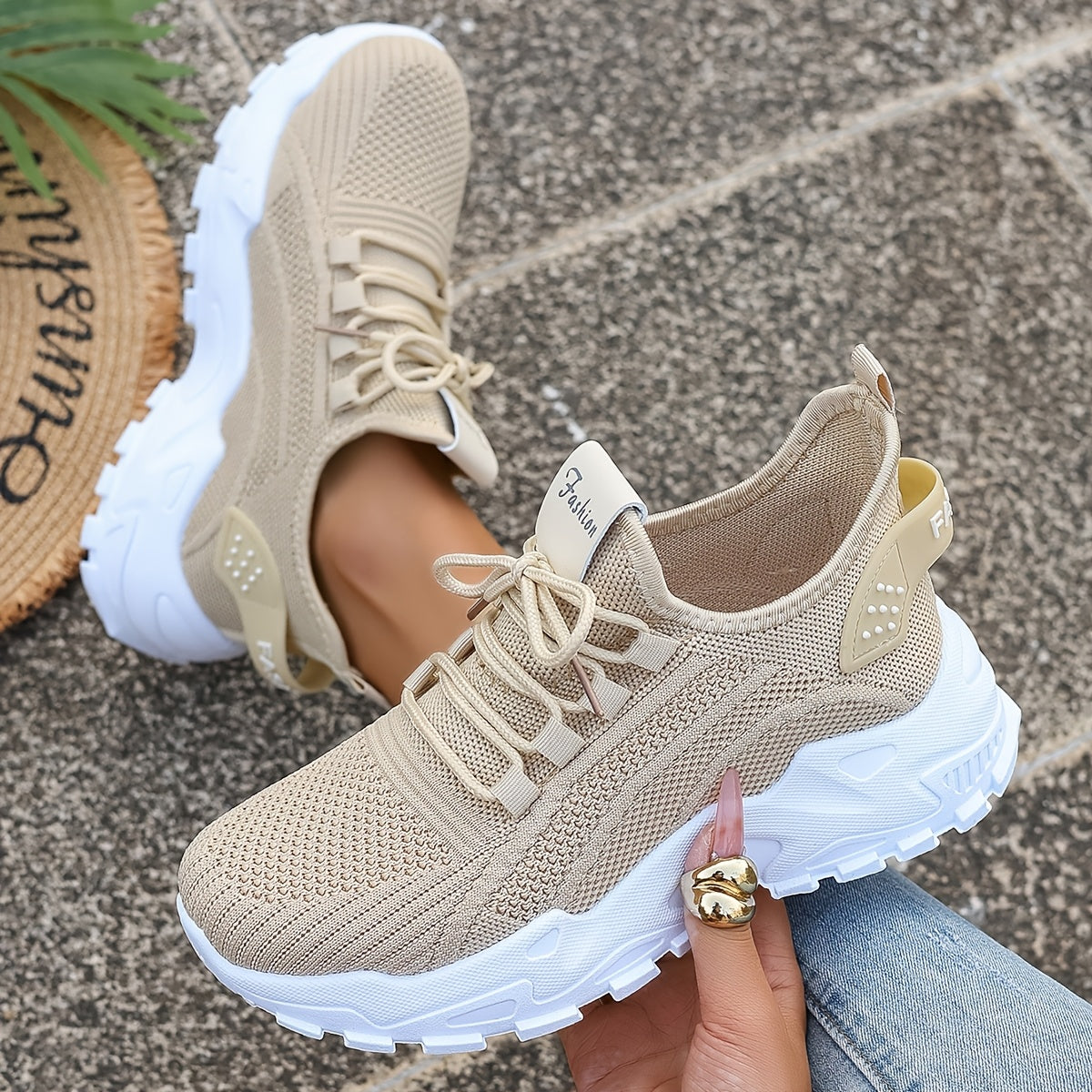 Bequeme Atmungsaktive Knit Sneakers für Damen