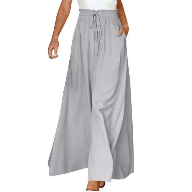 Sallie - bequeme Hose mit weitem Bein und elastischem Bund für einen lässigen und eleganten Look