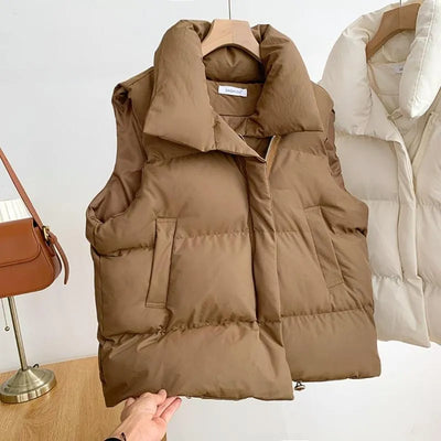 Sienna - warme Steppweste mit hohem Kragen für Komfort und Stil