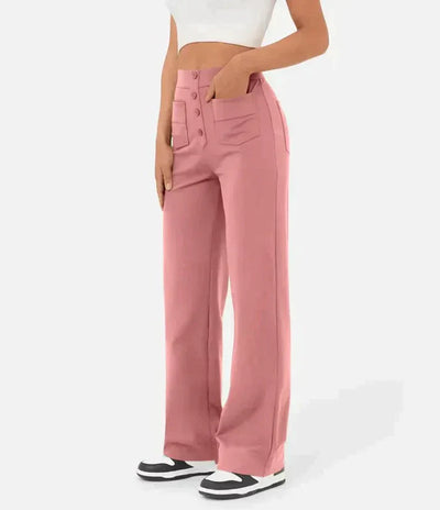 Weite Hose – Stretch – Bequem – Hose mit hoher Taille – Damenhose