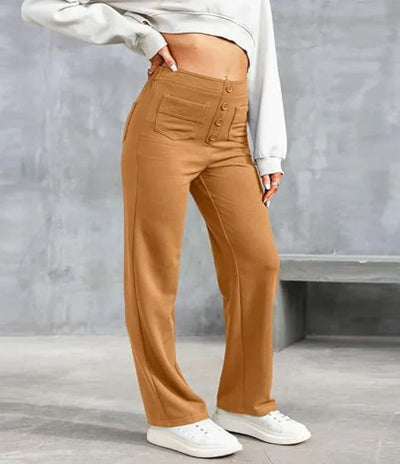 Weite Hose – Stretch – Bequem – Hose mit hoher Taille – Damenhose