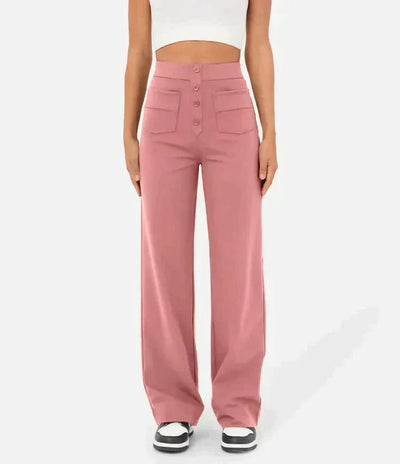 Weite Hose – Stretch – Bequem – Hose mit hoher Taille – Damenhose