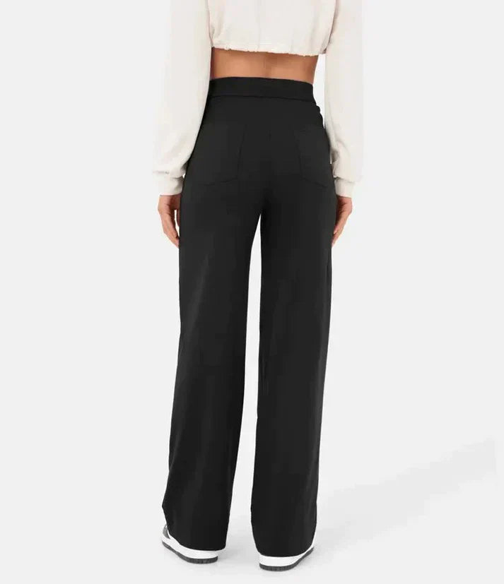 Weite Hose – Stretch – Bequem – Hose mit hoher Taille – Damenhose