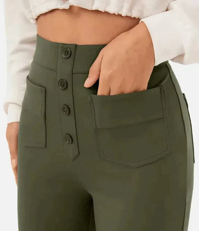 Weite Hose – Stretch – Bequem – Hose mit hoher Taille – Damenhose