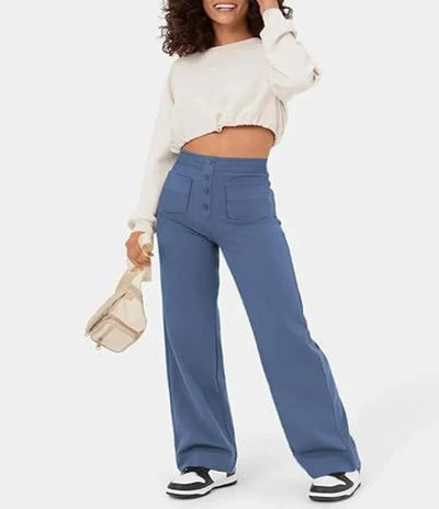 Weite Hose – Stretch – Bequem – Hose mit hoher Taille – Damenhose