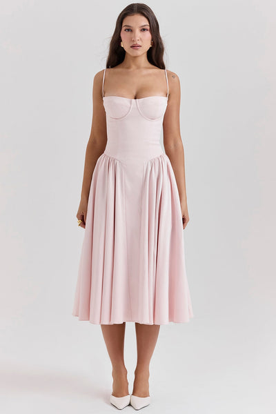 Maissa – Elegantes Midi Kleid mit Ärmeln