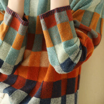 Anna - Patchwork-Rollkragenpullover aus Kaschmir Couture