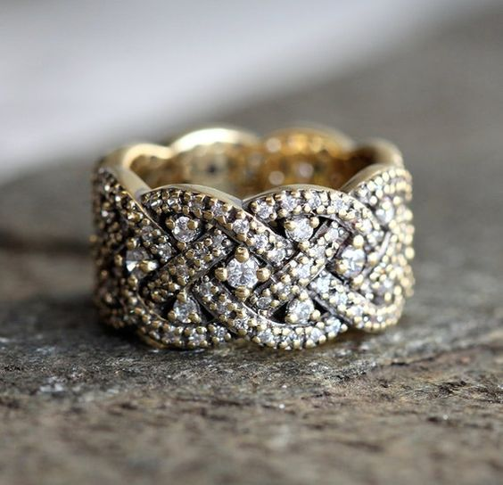 Vintage geflochtener Zirkonring
