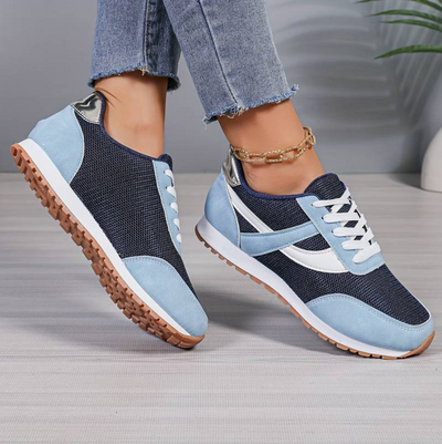 Atmungsaktive Damen Schnürschuhe Mit Robuster Gummi-Sohle - Lässiges Low-Top-Design
