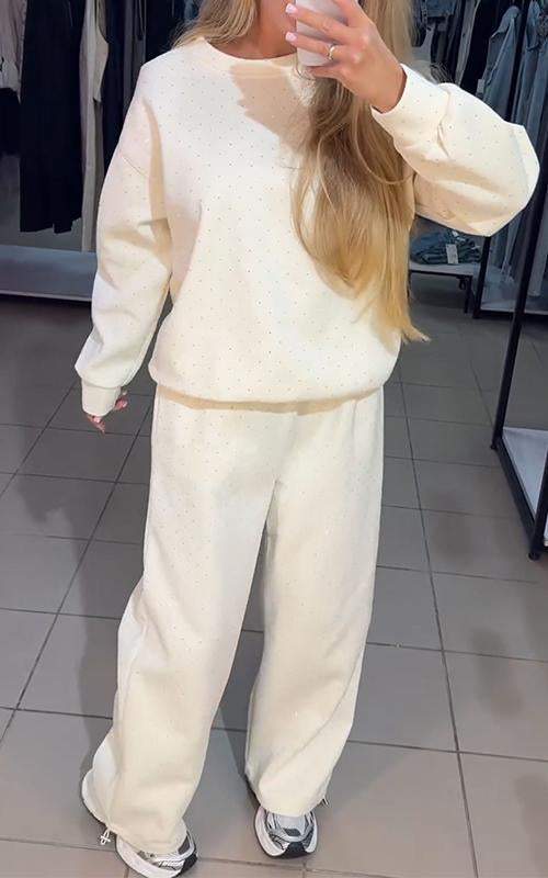 Schweiß-Set – Glitzernd – Bequem – Jogging-Set – Damenbekleidung