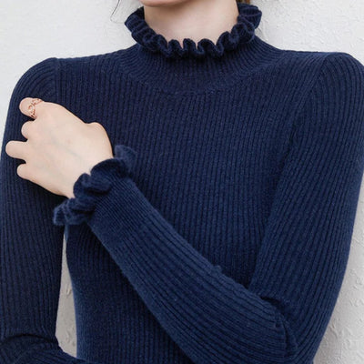 Podina | Damen Rollkragen Strick Pullover | Winter