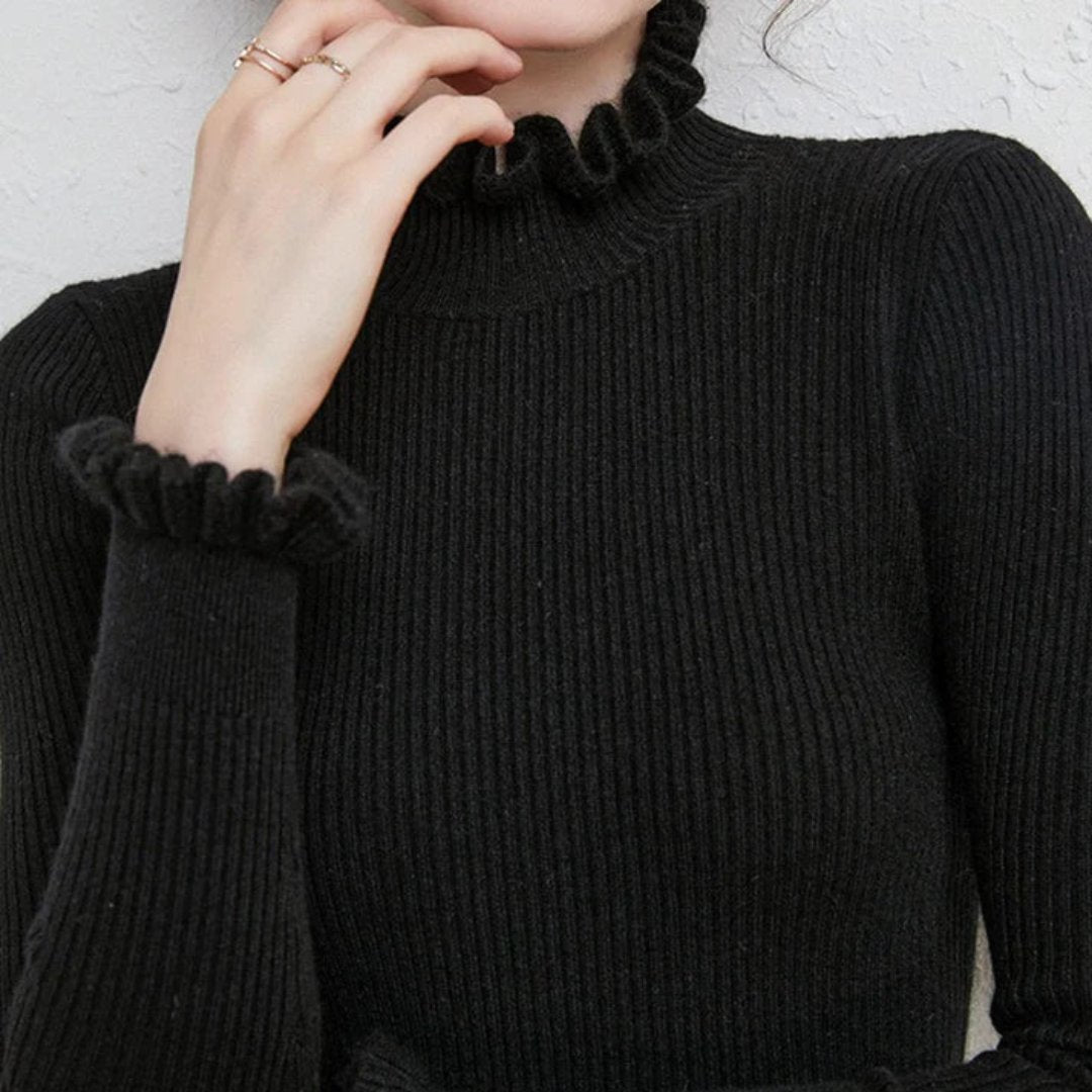 Podina | Damen Rollkragen Strick Pullover | Winter