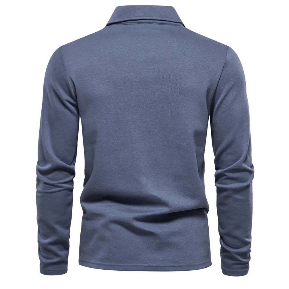 Lucas - klassisches Langarm-Polo mit elegantem Kragen