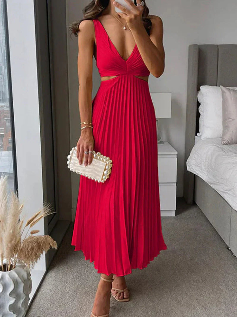 Zampia – Elegantes Kleid Mit Schlitz Und Taillierter Taille