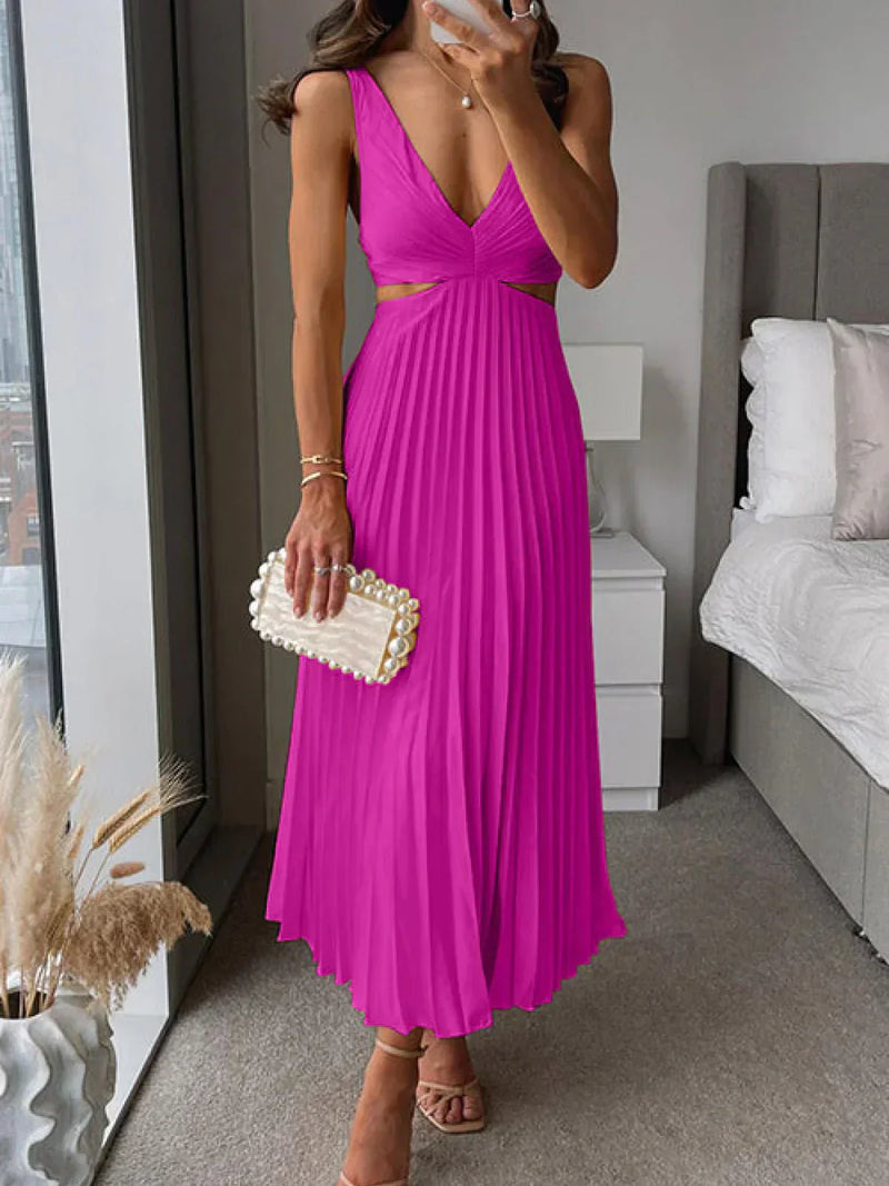 Zampia – Elegantes Kleid Mit Schlitz Und Taillierter Taille