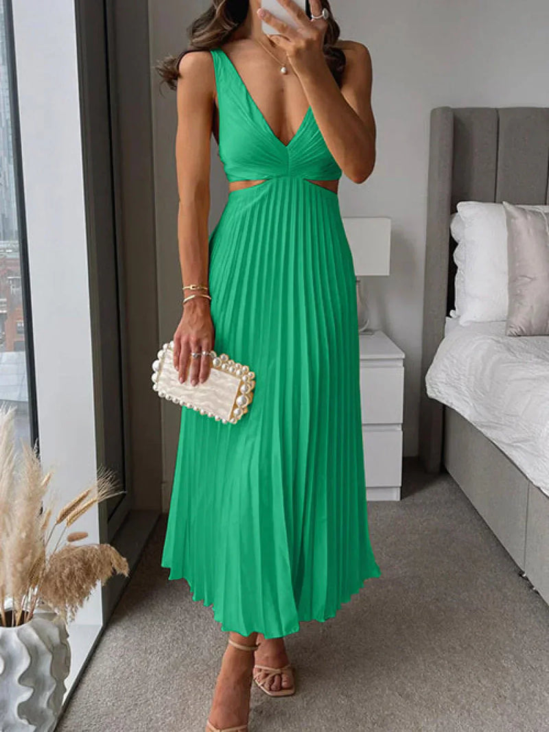 Zampia – Elegantes Kleid Mit Schlitz Und Taillierter Taille