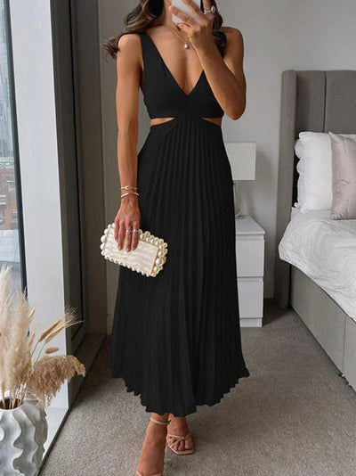 Zampia – Elegantes Kleid Mit Schlitz Und Taillierter Taille