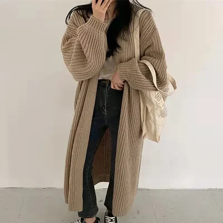 Evi - lang gestrickt Strickjacke für a warmen und stilvollen Blick
