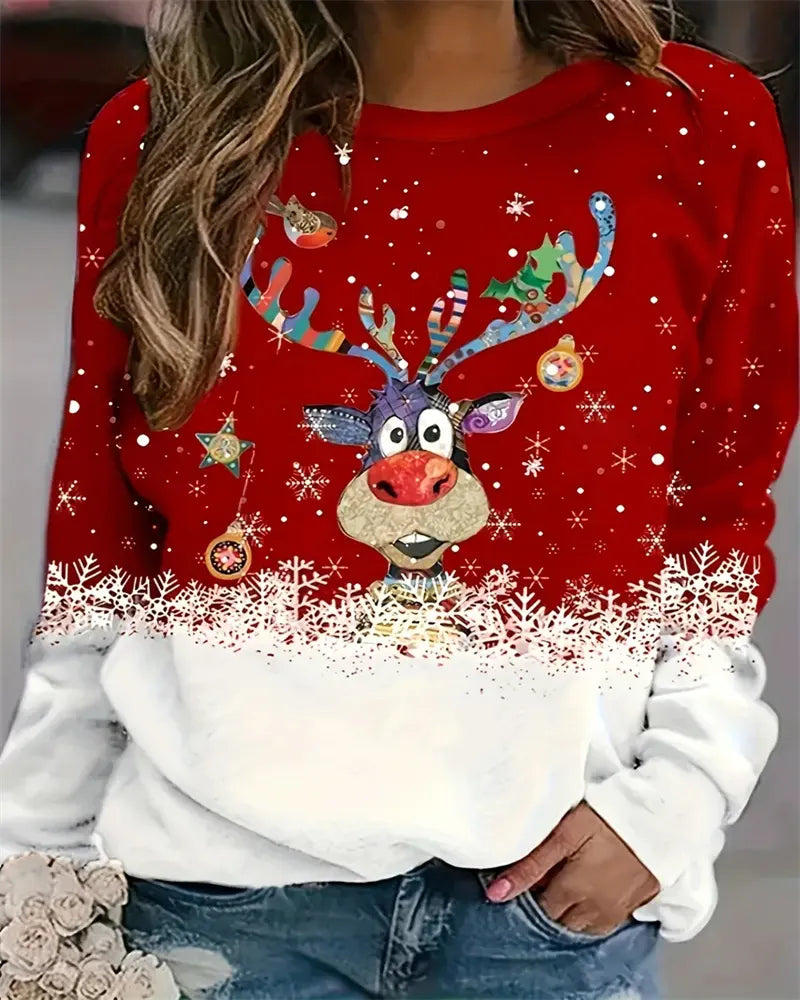 Eruka - fröhlicher Weihnachtspullover mit Rentiermuster