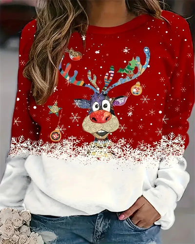 Eruka - fröhlicher Weihnachtspullover mit Rentiermuster