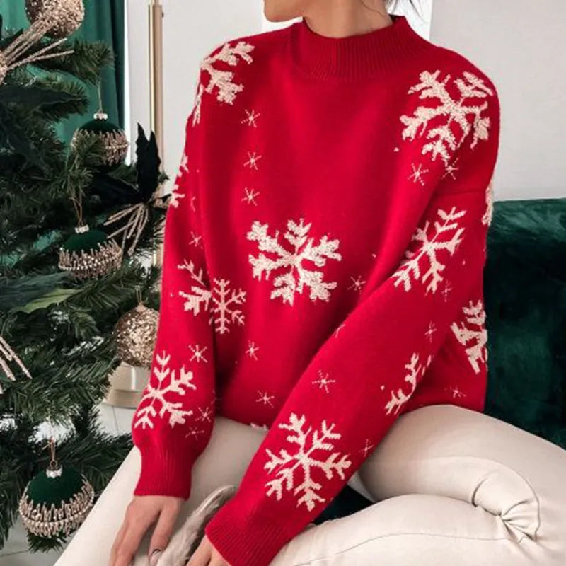 Letice - Schneeflocken-Weihnachts-Sweatshirt