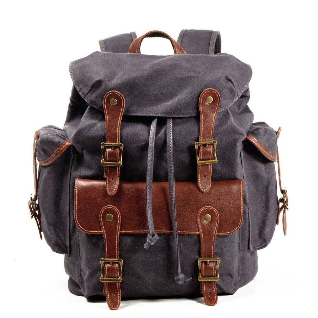 Janne | Herren Leinwand Vintage Draußen Rucksack | Schnallenverschlüssen