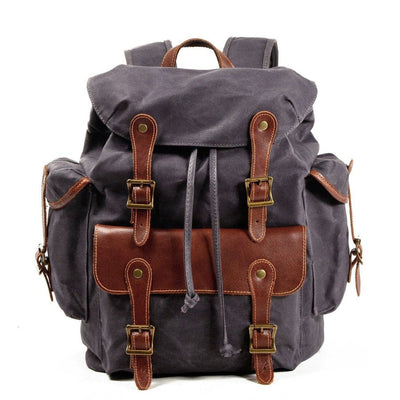 Janne | Herren Leinwand Vintage Draußen Rucksack | Schnallenverschlüssen