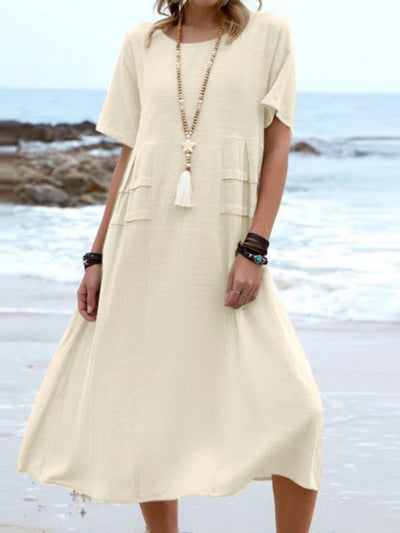 Aryuna - Lockeres Rundhals Kleid