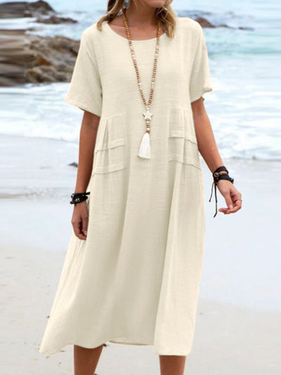 Aryuna - Lockeres Rundhals Kleid