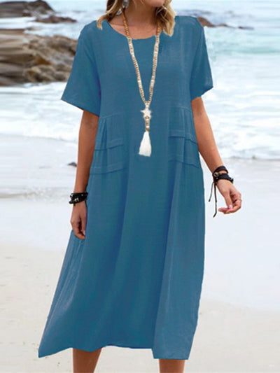 Aryuna - Lockeres Rundhals Kleid